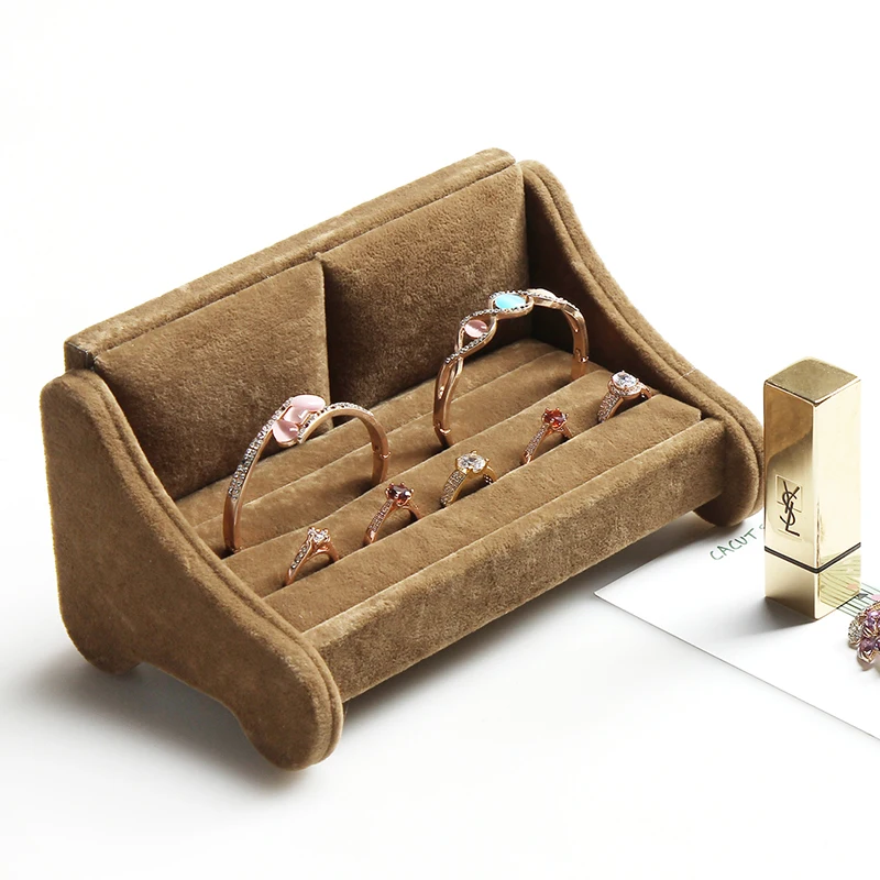 N &amp Z коричневый бархатный браслет в форме дивана подставка для дисплея серьги