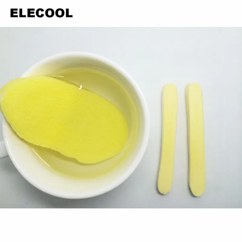 ELECOOL, 12 шт., желтая прессованная Очищающая губка для лица, развевающаяся, моющая Подушечка Для лица, инструменты для снятия макияжа, косметическая пуховка
