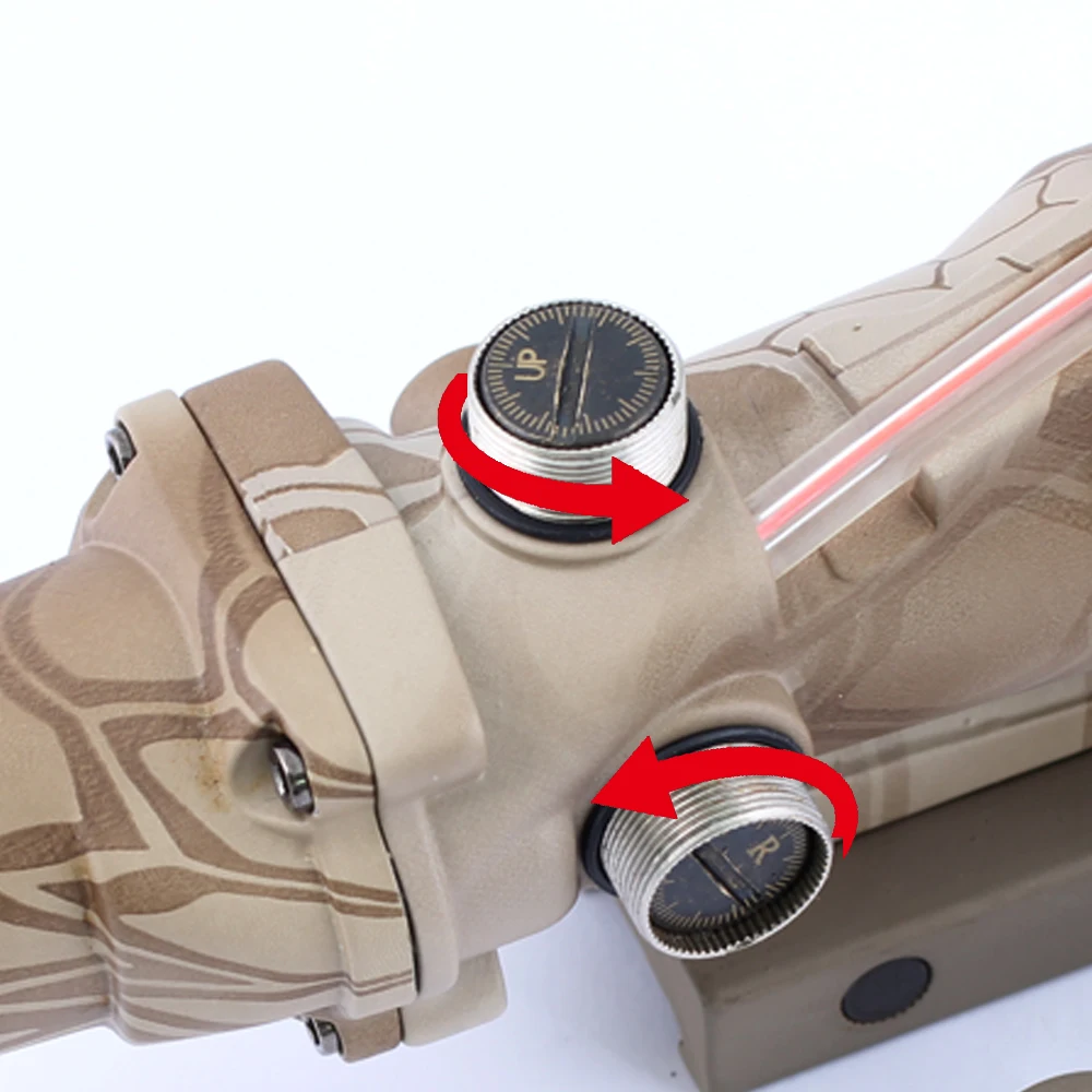 Охотничий прицел Тактический ACOG 4X32 источник из настоящего волокна красный с