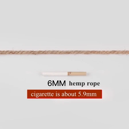 6mm 50m Натуральный джут, не окрашенный, сделай сам, пеньковая веревка, висячая бирка, упаковка для бутылок, шнуры, нить, декоративная веревка, 2 мм, 8 мм, 10 мм-14 мм - Color: 6mm 50m