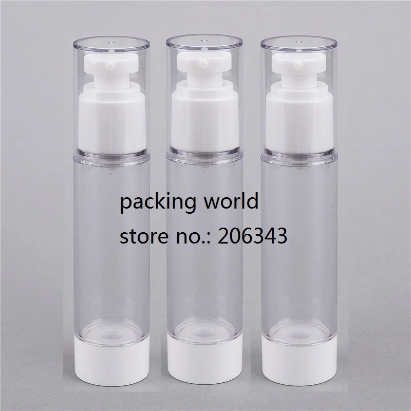 80 мл бутылка без воздуха прозрачный корпус с белой круглой головкой/дно