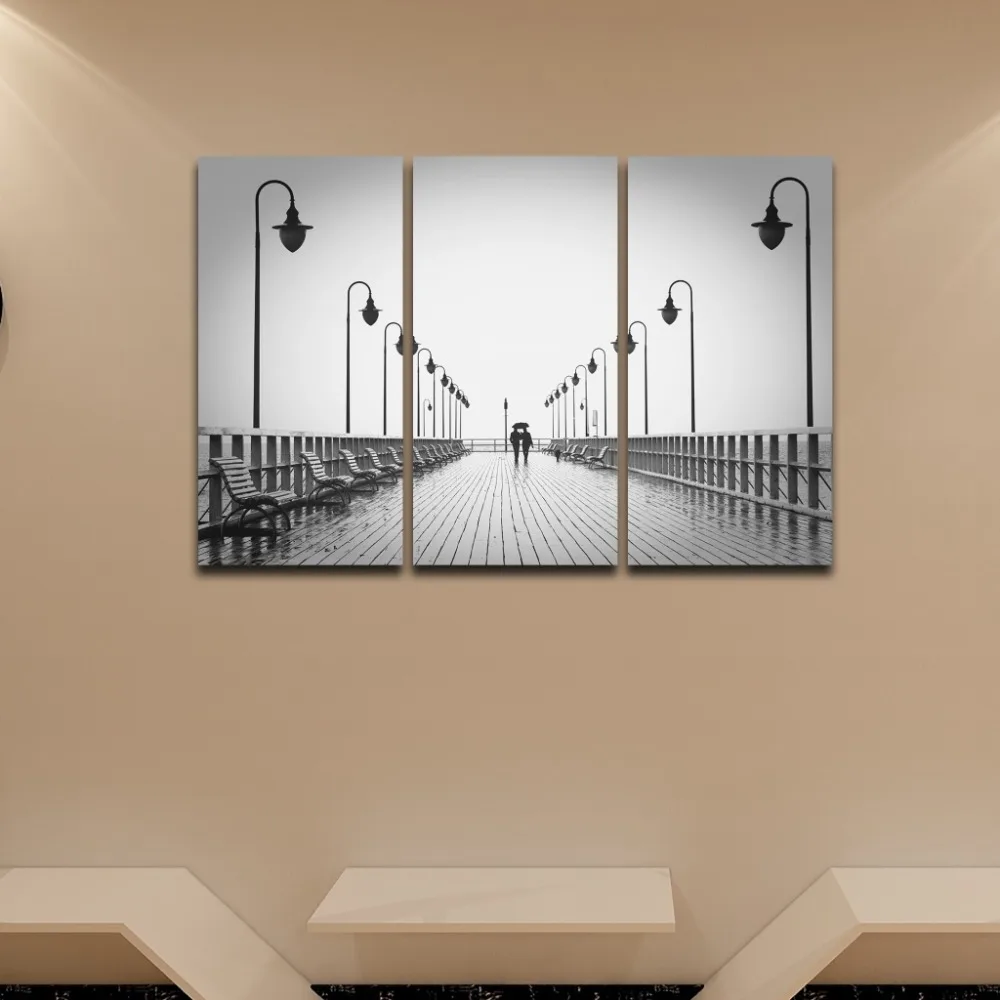 Canvas home decoration painting modular HD printing 3 passers-by digital living room mural free postage | Дом и сад