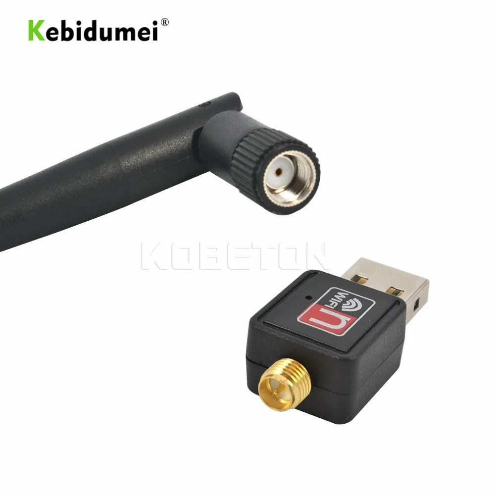 Kebidumei USB WiFi Беспроводная сетевая карта LAN адаптер 150 Мбит/с Антенна Компьютерные