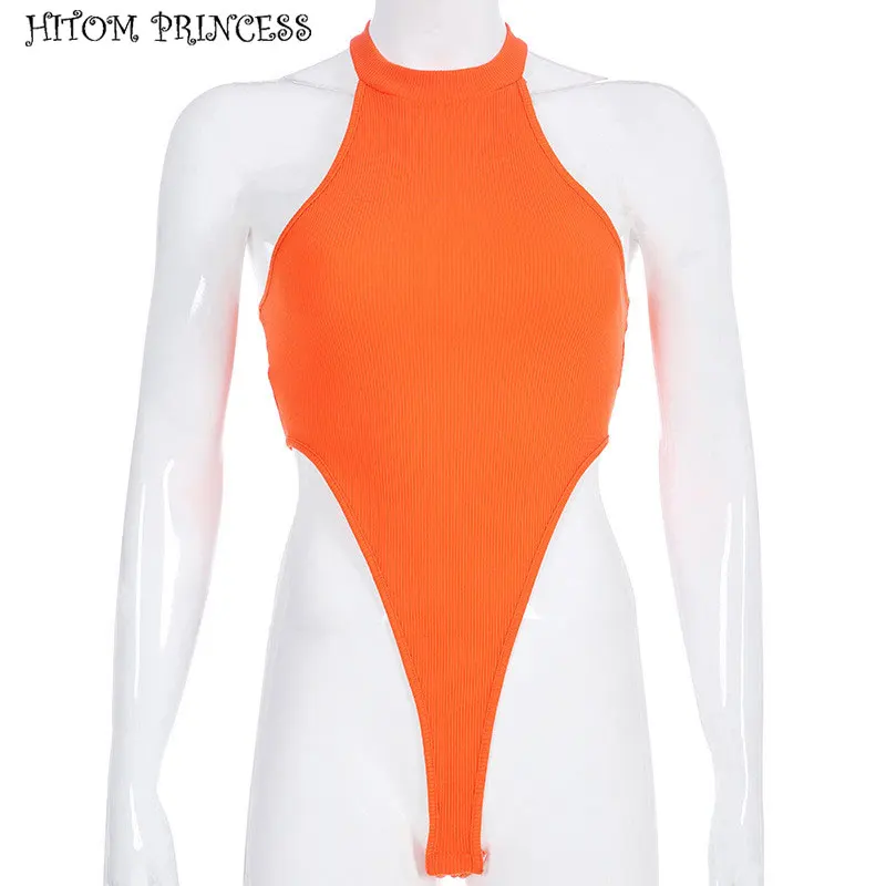 Женское боди без рукавов HITOM облегающее с высокой талией уличная одежда открытой
