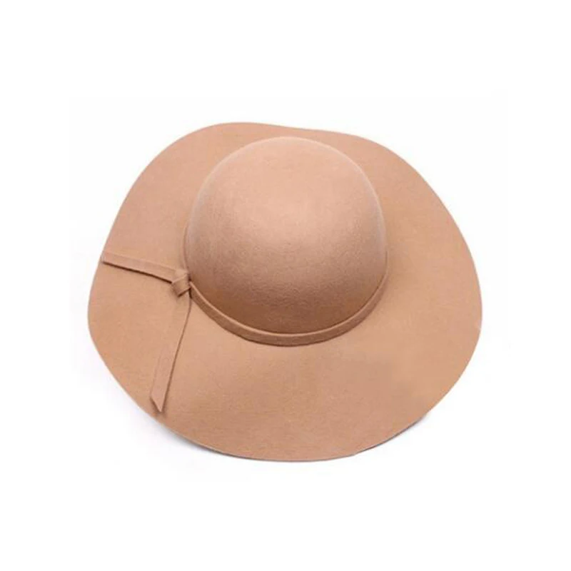 Осень зима лето мода fedoras Винтаж чистый Для женщин Beach Sun hat Женский волны большой