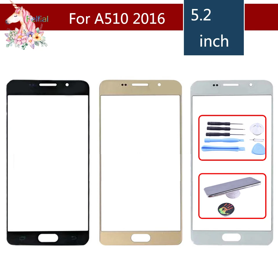 Для Samsung Galaxy A5 2016 A510 A510M SM-A510F A510F переднее внешнее стекло объектив сенсорный экран панель Замена
