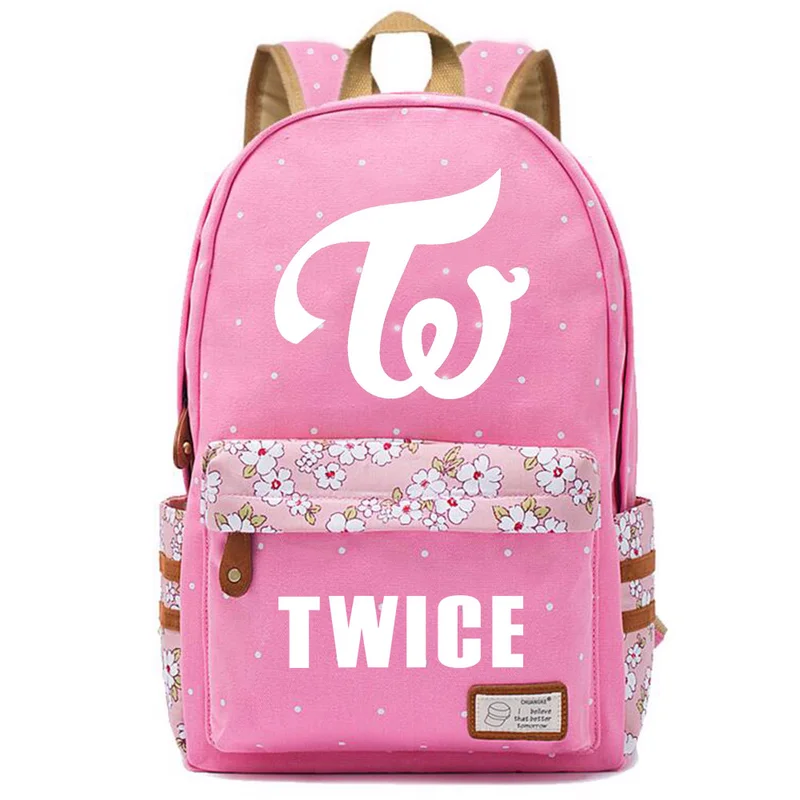 New KPOP JEONGYEON TZUYU CHAEYOUNG Twice Flower Dot Boy Girl School Bag Women Bagpack Teenagers Schoolbags Canvas Femme Backpack | Багаж и