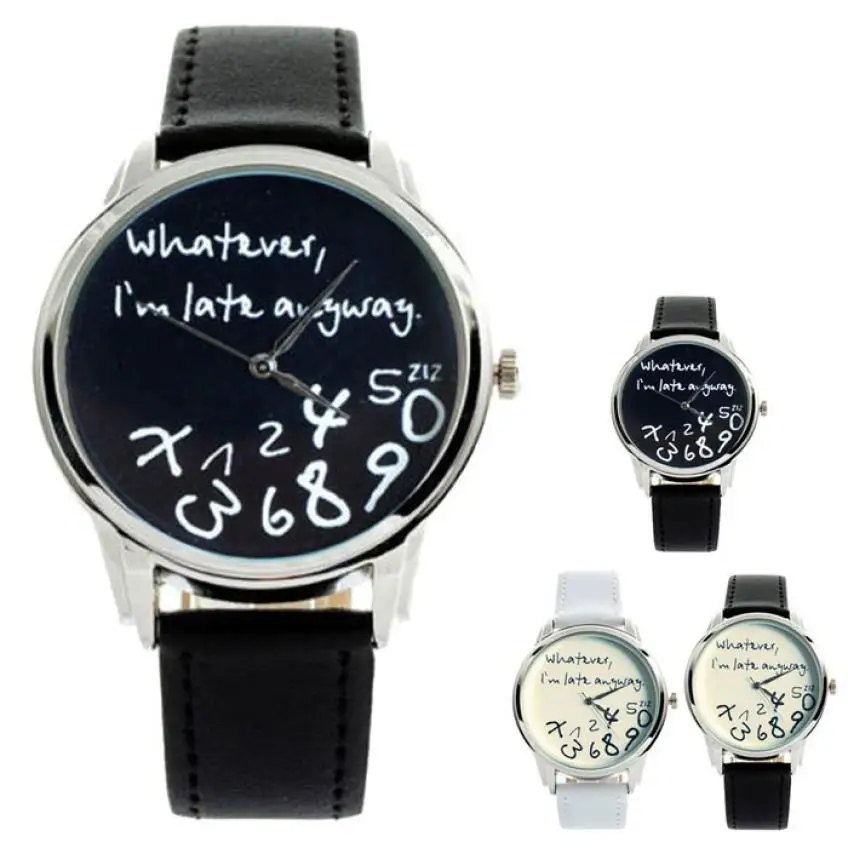 

Latest Women Fashion Round Quartz Dial Clock PU Leather Analog Watch Stainless Steel Alloy Glass Watch #W