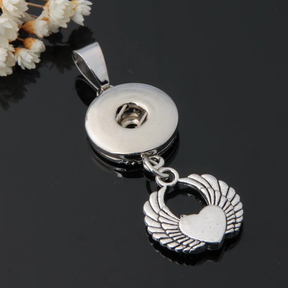 8 видов стилей Крылья ангела кулон с кнопкой Ангел Детские Подвески DIY 18 мм