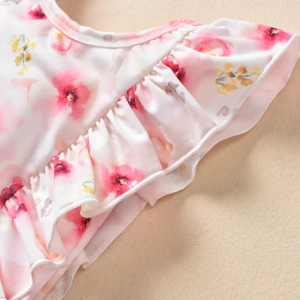 Детский купальный костюм для девочек из полиэстера цельный бикини пляжный