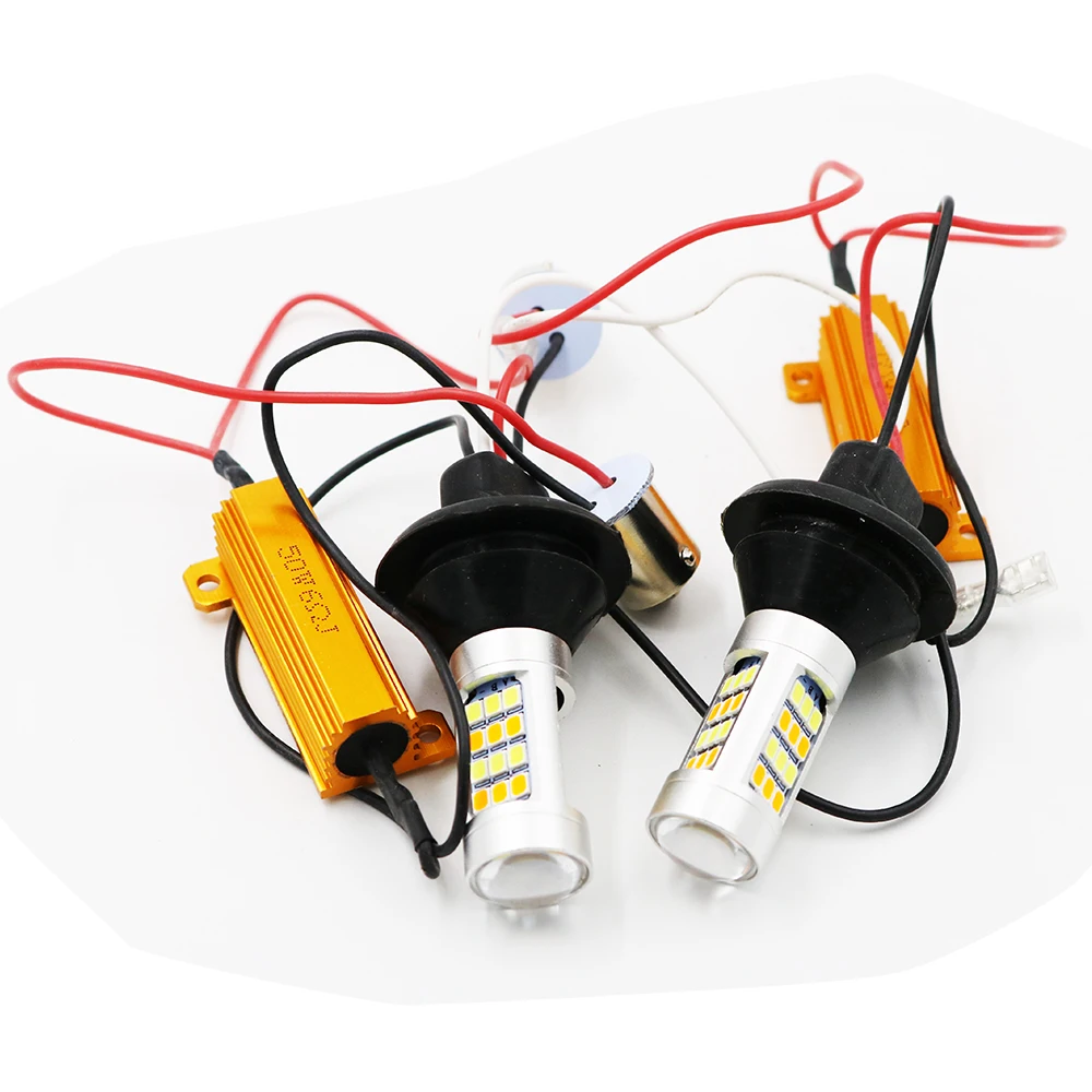2x BAU15S 1156 P21W 2835 42SMD безошибочный Canbus светодиодный DRL Дневной ходовой светильник и