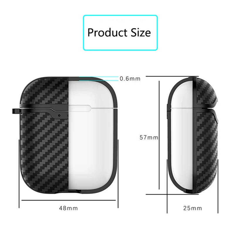 Чехол из углеродного волокна для Apple Airpod аксессуары iPhone AirPods чехол ключей