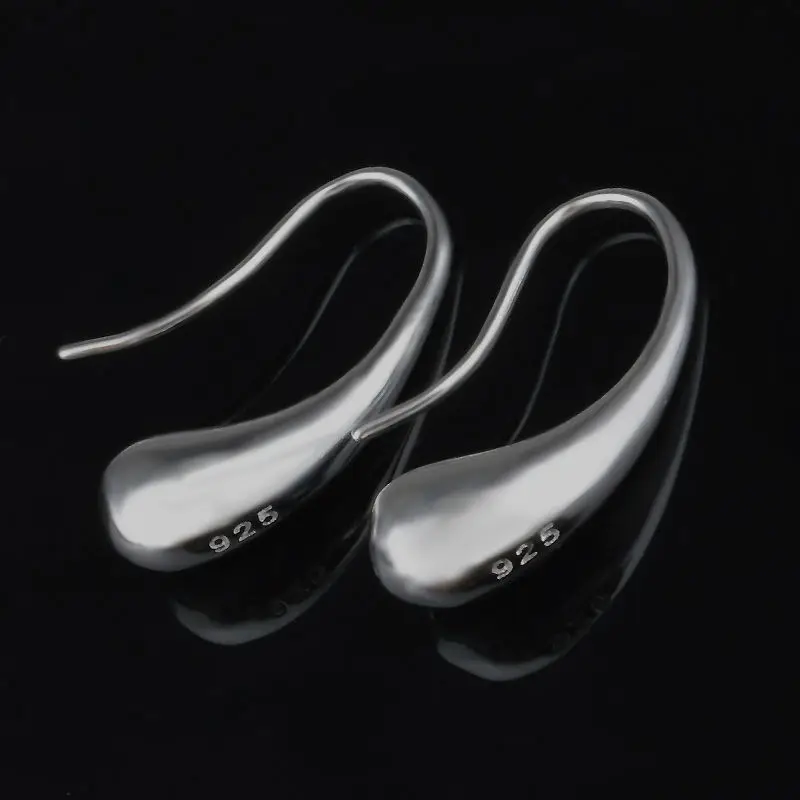 

Simple Design Silver Color Water Drop Drop Earrings For Women New Brand Fashion Ear Cuff Piercing Dangle Earring Gift