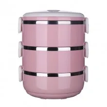 3layers pink 050 Multifunction2/3 слоя нержавеющей стали Bento Ланч-бокс изоляционные пищевые контейнеры из нержавеющей стали согревающий Ланч-бокс - Цвет: 3layers pink