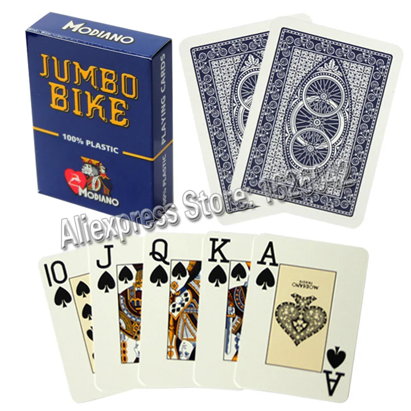 Modiano Jumbo Bike Poker 100% пластиковые игральные карты Размер 2 | Спорт и развлечения