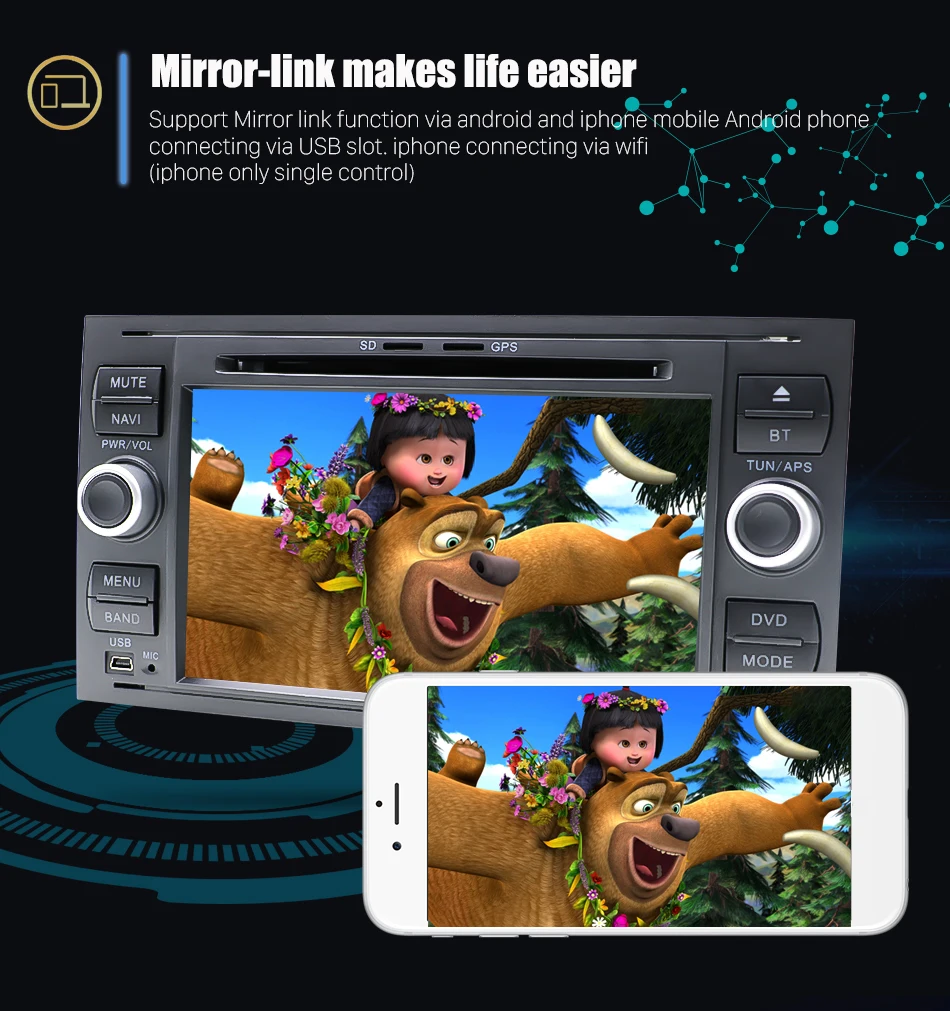 Eunavi ips 2din Android 9,0 автомобильный DVD для Ford Mondeo S-max Focus C-MAX Galaxy Fiesta transit Fusion радио плеер 1024*600 gps usb