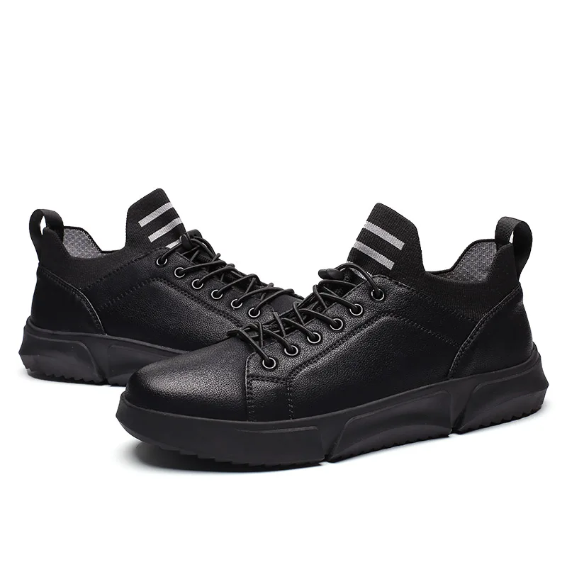 Fashion Men Casual Shoes High Help Sneakers 2019 New Hip-hop Ankle Boots Lace-Up Superstar black Male 108 | Обувь