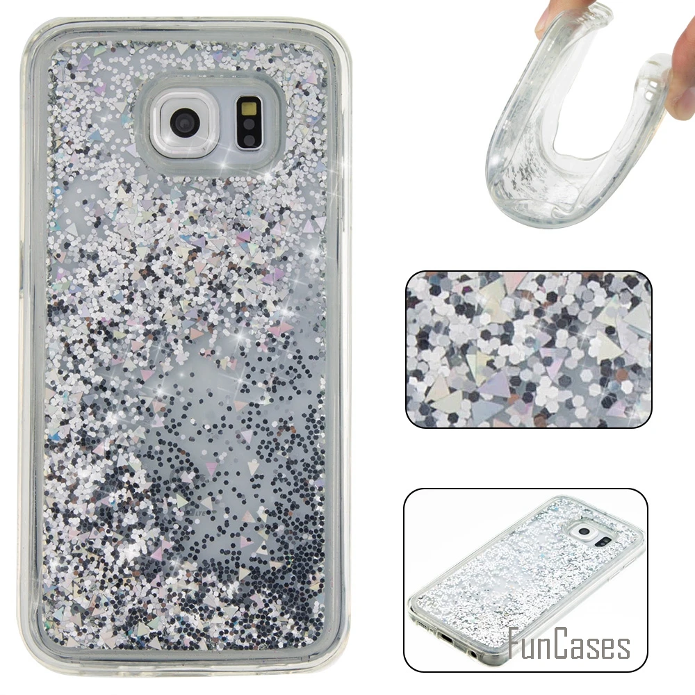 Coque Bling Любовь сердце Звезды Мягкий ТПУ чехол для телефона samsung Galaxy S6 Funda Quicksand