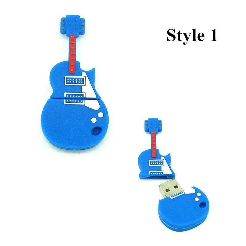 6 видов стилей мультфильм музыка Гитары usb флэш диск Memory Stick накопитель реальная