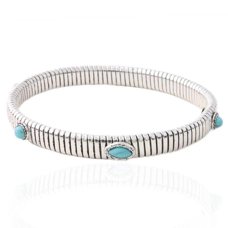 7mm silver lakeblue NeeFuWoFu 7 мм пружинный цепной серебряный браслет медные натуральные браслеты из камней Богемия де Мадера Pulseira Estrela de Cinco эластичный - Окраска металла: 7mm silver lakeblue