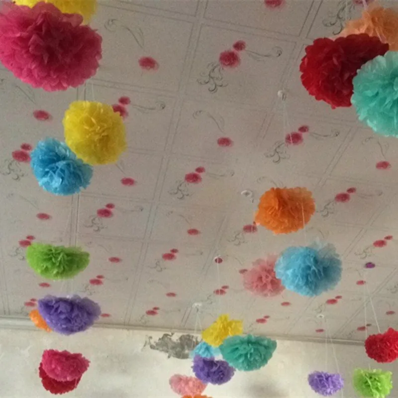 AJP 3 шт./компл. mix Размер ткани Pom Poms золотого и серебряного цвета цветочные шары из бумаги, украшение для свадьбы, дома, декор День рождения Рождественские принадлежности
