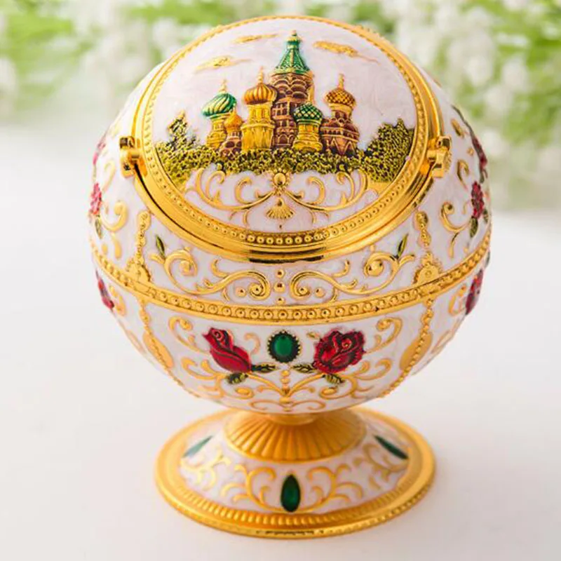 Европейский стиль металлическая пепельница Глобус форма лоток с крышкой