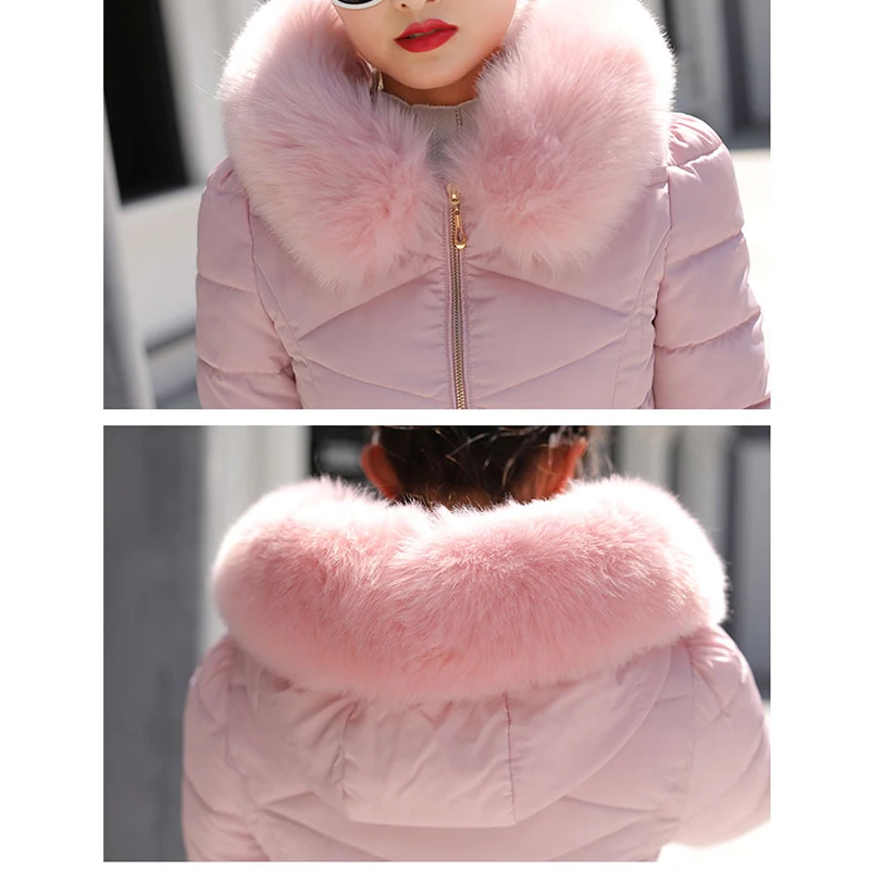 

large size winter cotton jacket female 2020 long-sleeved Casual cotton coat Fashion hooded fur collar women's down jacket OKXGNZ