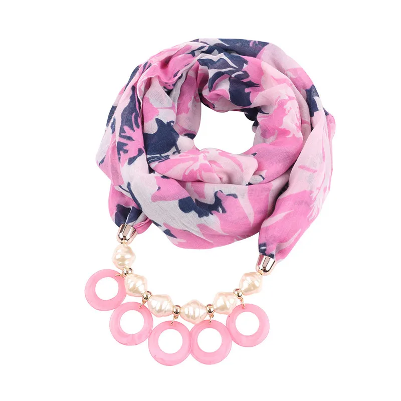 Olaru Bohemia Simulated Pearl Circle Scarf Necklace For Woman Ethnic Cloth Chains Necklaces Fashion Wholesale Accessories New | Аксессуары