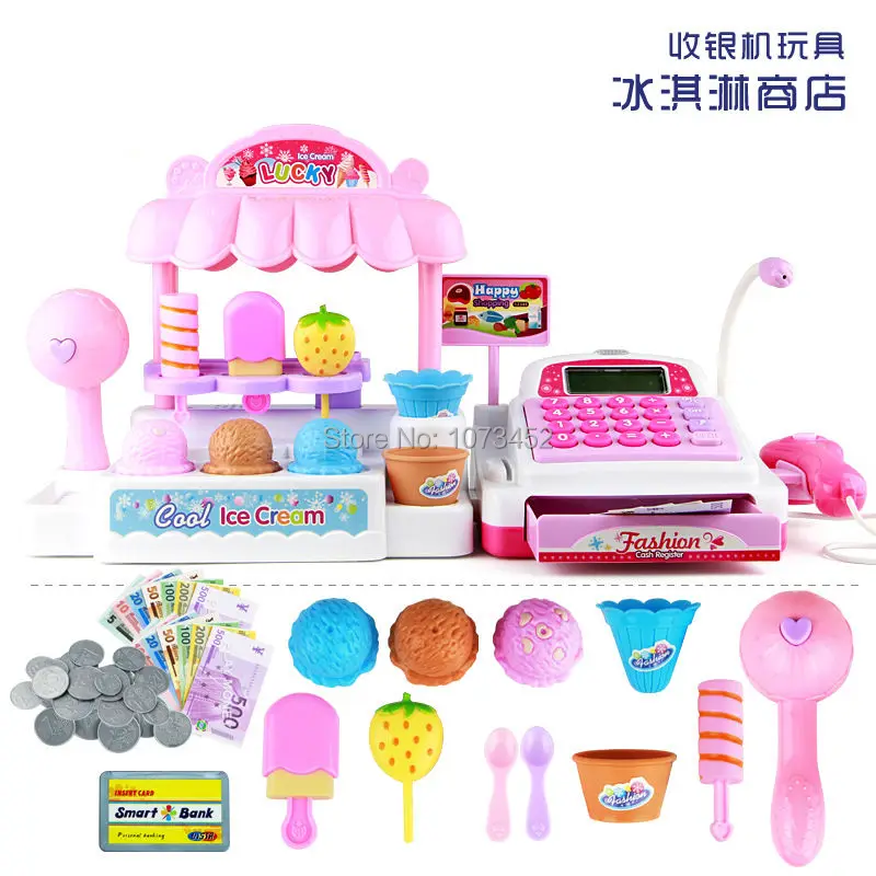 Игровой домик кассовый аппарат магазин мороженого brinquedo menina kids kichen набор cozinha de