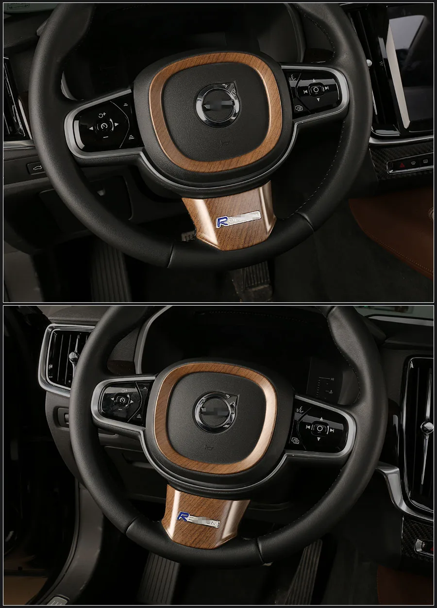 Для Volvo S90 XC60 XC90- ABS Руль Накладка декоративные наклейки автомобиль Средства для укладки волос 2 шт