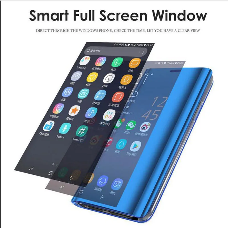 Роскошный умный зеркальный чехол для OPPO R11 F7 A83 A71 A37 F5 A73 Find X A5 A3S F9 A59 F1S кожаный