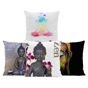 Подушки Ganesha с Буддой, чехол со слоном, искусство, милый офисный декор, красные желтые наволочки, 18 дюймов, бархатные, на заказ