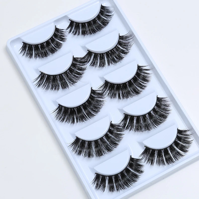 YOKPN чистый ручной работы норковые ресницы Толстые Накладные 5 пар настоящие 3D