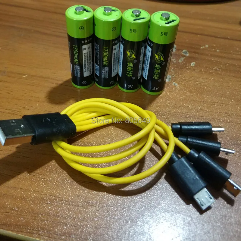 Литий полимерная аккумуляторная батарея ZNTER 8 шт. 1 5 В 2550 МВтч USB AA 1700 мА/ч литий