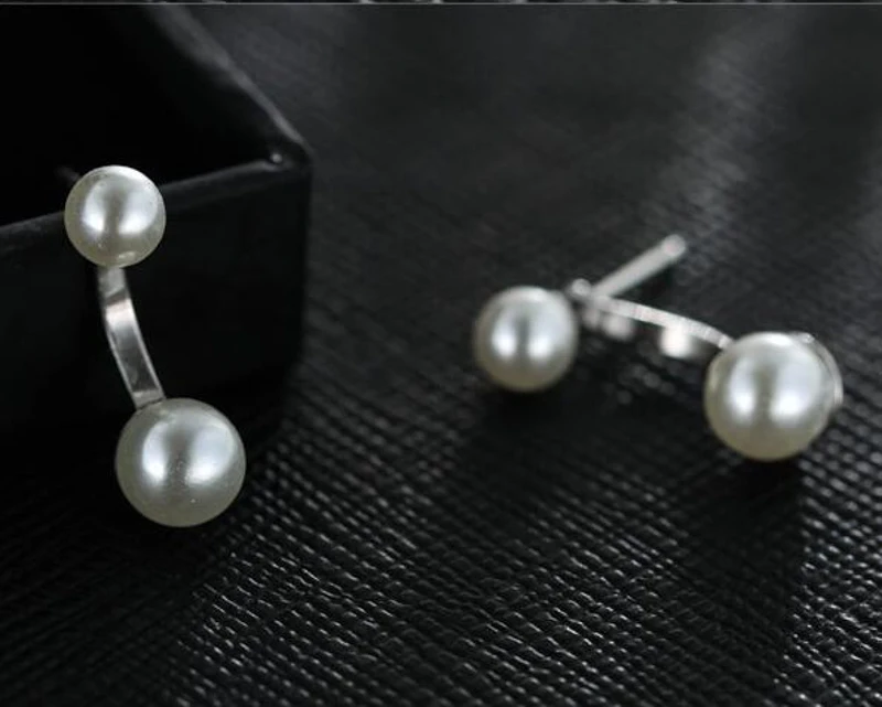 Имитация Перл Серьги Стержня для Женщин Ювелирные Изделия 2017 Посеребренная