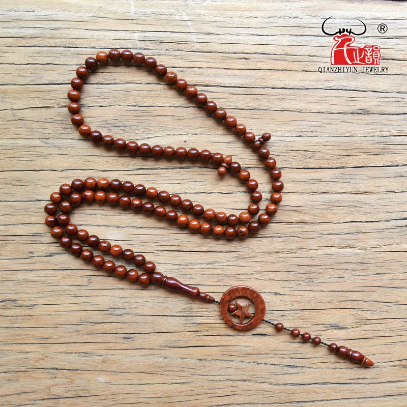 

MSL-110 High Quality Rosary Beads 99 Prayer Beads Natural Palm Fruit Kuka Tasbih Charm Bracelet 6-7mm Dyeing
