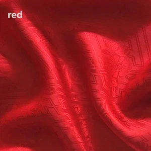 red Пэчворк шелк креп атлас Материал цветочный геометрический хлопок шелк Шармез 100 см* 114 см - Цвет: red