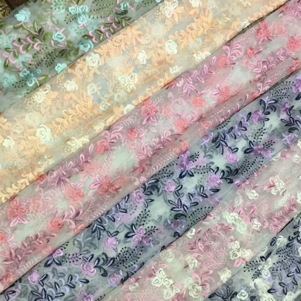 Новинка 2019 многоцветная кружевная ткань с вышивкой высококачественная одежда из