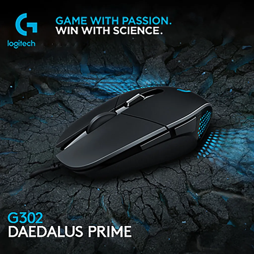 Logitech G302 профессиональная игровая мышь 4000DPI Регулируемая Проводная оптическая