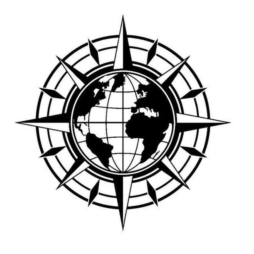 Виниловый автомобиль Carte du Mode Compass Voyage Globe земля|Наклейки на автомобиль| |