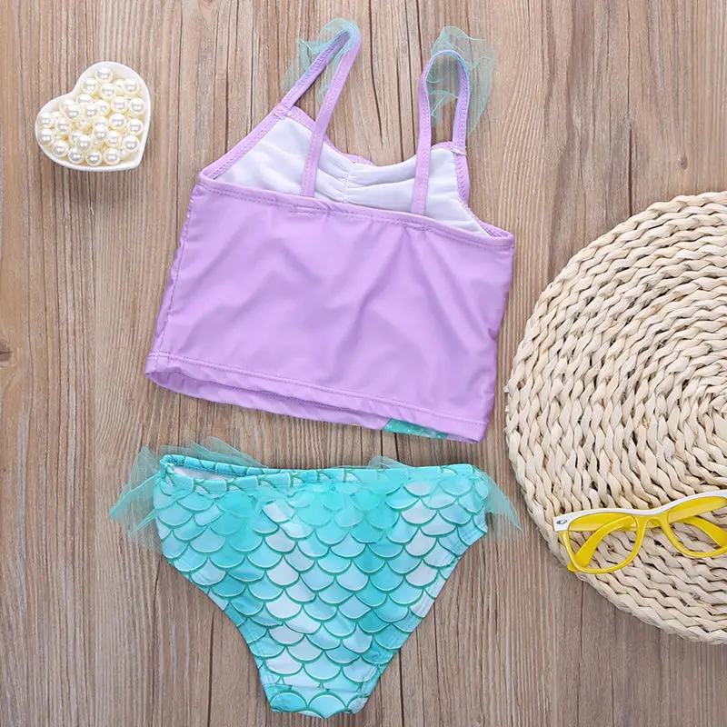 2017 милый детский купальный костюм принцессы Русалочки для маленьких девочек