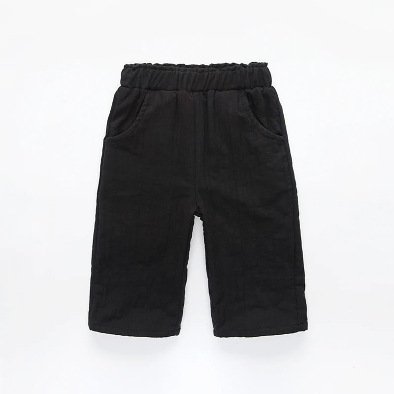 Модные свободные штаны для девочек однотонные хлопковые брюки детей Свободные