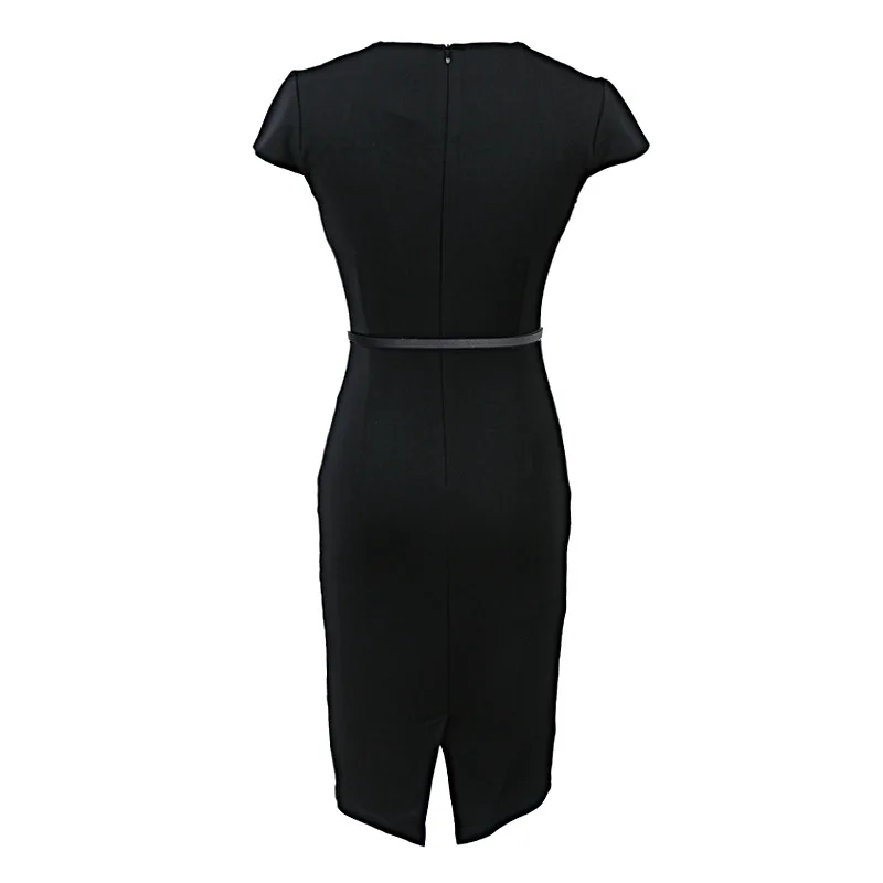 Glamikako Summer 2019 women's dress with square neck long sleeve pencil Slim Work Office Business Casual Party | Женская одежда