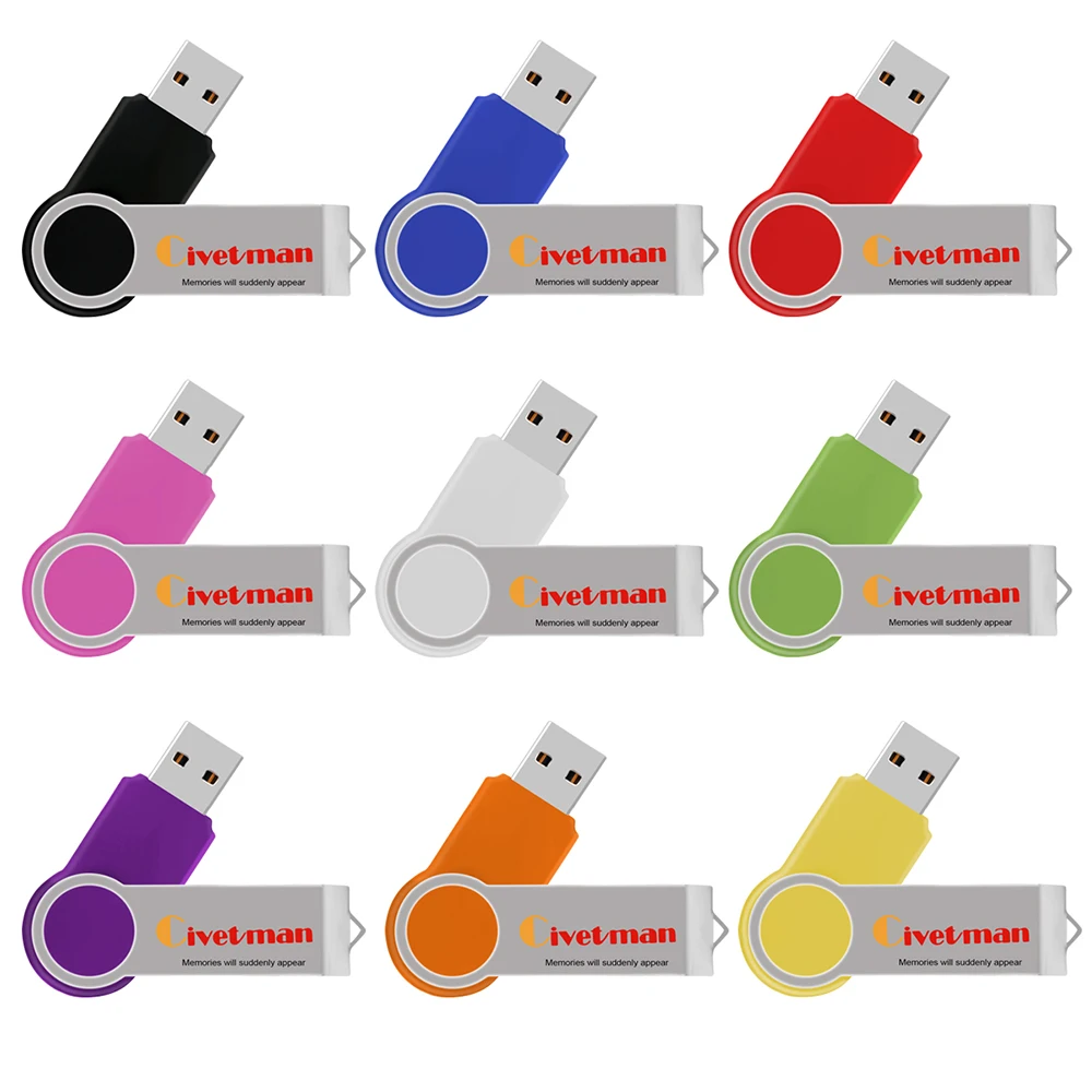 Civetman Metal USB Flash Drive 64GB Pen 32GB Stick 16GB Pendrive 8GB USB2.0 Memory 4GB CLE Disk on Key | Компьютеры и офис