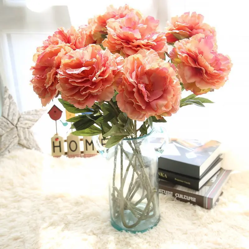 Длинные Большой Северной Европы Пион Искусственные цветы для Свадебная