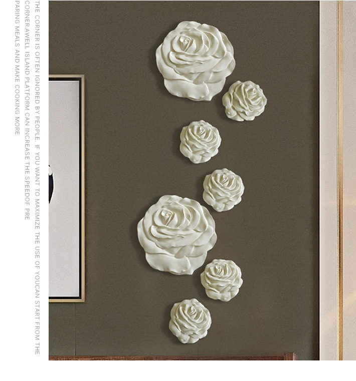 Европейский трехмерный цветок настенные фрески кулон творческая личность дома гостиной настенные подвесные настенные украшения