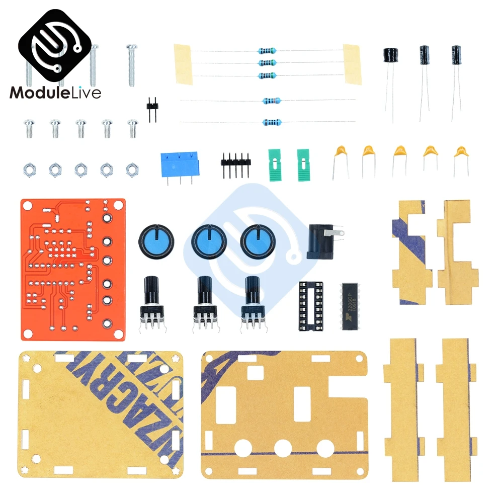 XR2206 DIY Kit синусоидальный треугольник квадратной волны выход 1 Гц-1 МГц Функция DDS генератор сигналов Регулируемая амплитуда частоты