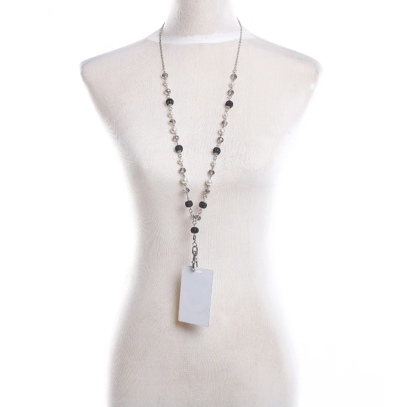 2018 New Fashion Lanyard Necklace For Women - Crystal Beads ID Badge Holder Jewelry | Украшения и аксессуары
