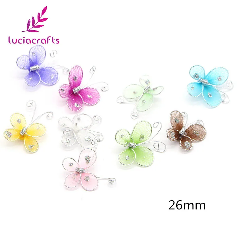 Lucia crafts 24 шт Случайные Смешанные чулки Шелковый цветок Свадебная вечеринка Бант Шпилька Декор DIY материалы ручной работы V0702 - Цвет: Style 1
