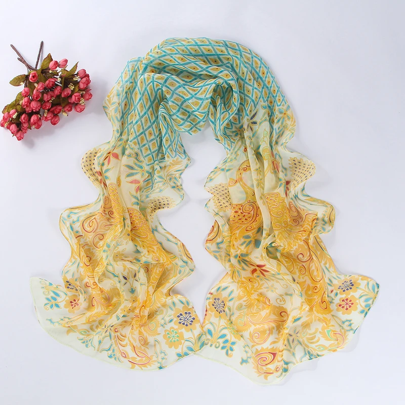 Женский шарф с принтом Nation Style новый модный из шифона на весну и зиму брендовые